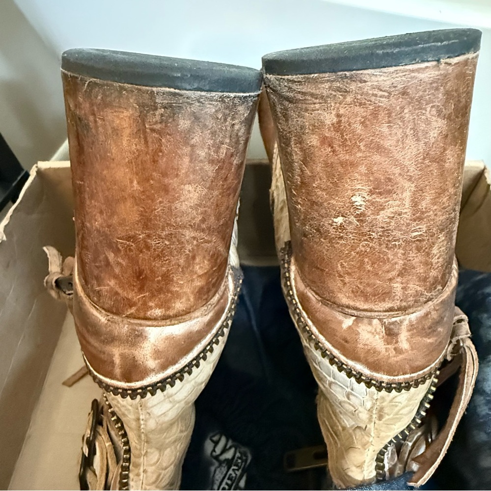 Freebird by Steven Zombi peep toe leather booties. Size 10 - Picture 9 of 12